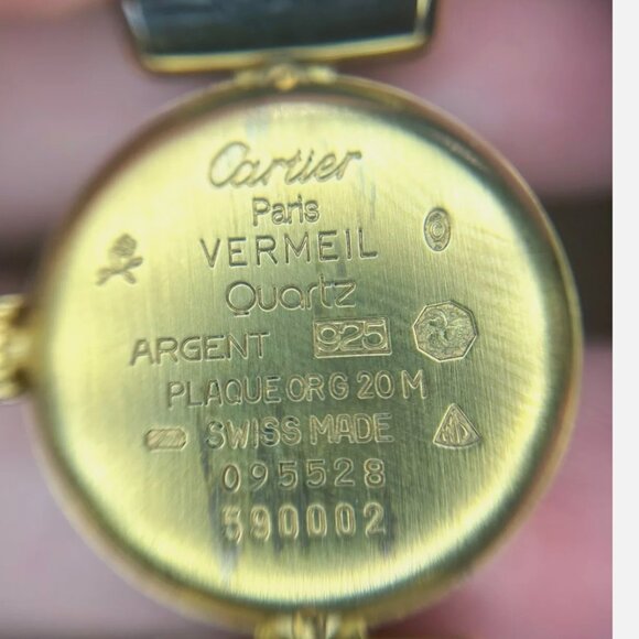 Ladies Vintage Must De Cartier Vermeil Watch With Full Box Set - Picture 5 of 5